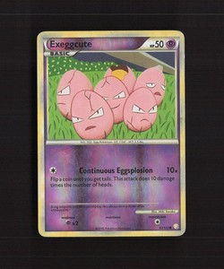 Exeggcute 63/123 HeartGold SoulSilver Reverse Holo Pokemon Card DMG