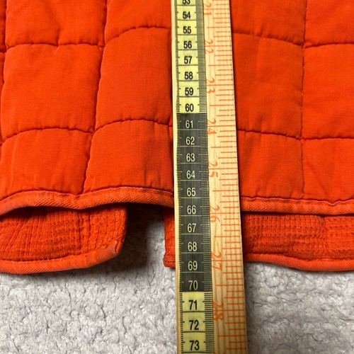 Vintage Polo Ralph Lauren Vest Men Large Orange Fireman Clasp Quilted Utility - Picture 13 of 14