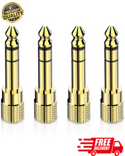 6.35mm Male to 3.5mm Female Stereo Audio Adapter Gold Plated 4 Pack