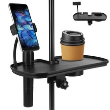 Universal Microphone Stand Tray with Drink Holder, Adjustable Mic Stand Clamp...