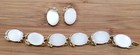 Vintage Large White Stone Bracelet and Clip On Earring Set — photo 2