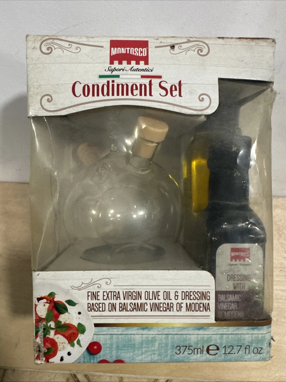 Montosco set virgin olive oil and balsamic vinegar Modena glass dispenser
Opens in a new window or t