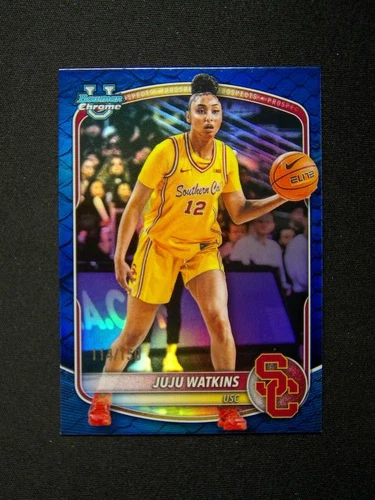 2025-26 Topps Bowman Chrome U. Juju Watkins #96 Blue Reptilian /150