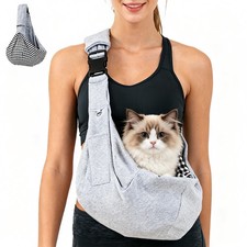 Reversible Dog Cat Sling Carrier: Padded, Comfortable Travel Solution