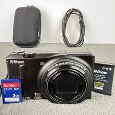 Nikon Coolpix S9100 fotocamera digitale bussola nera 12,1 MP 18x zoom ampio Full HD