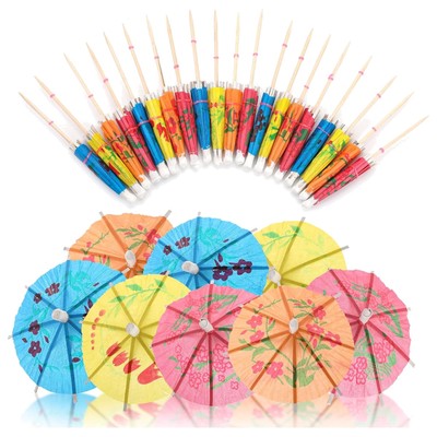 Bunte Cocktail Schirmchen 10cm - Dekoration für Sommerpartys, Getränke & Dess...