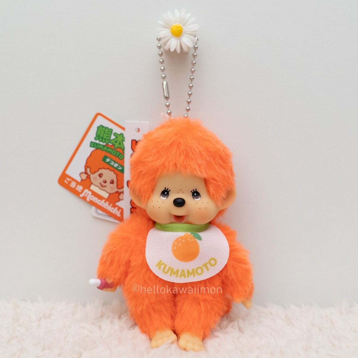 Monchhichi Kumamoto Limited Keychain Bag Charm Dekopon Orange