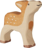 Kitz Von Holztiger Rehkitz Waldtier Holztier Holzreh Spielgut-Auszeichnung Neu