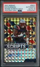 2021 Mosaic Rhamondre Stevenson Rookie Scripts Gold Auto /25 #37 PSA Authentic