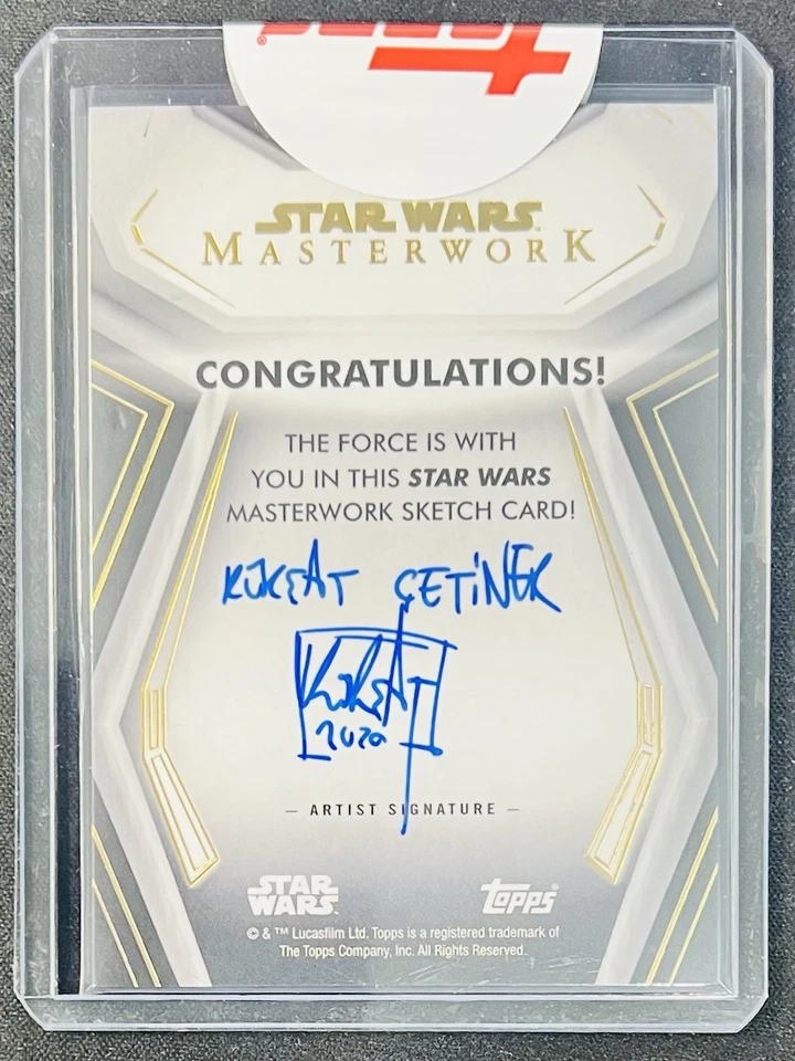 2020 Star Wars Masterwork Ewok Color Sketch Card 1/1 Topps Sealed Kursat Cetiner - Image 2 of 2
