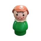 Fisher-Price Little People Girl Figure Green Dress Red Hair Vintage
