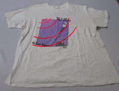 PHIL COLLINS NO JACKET REQUIRED T-SHIRT TOUR CONCERT  FEW STAINS XL FADING ET C