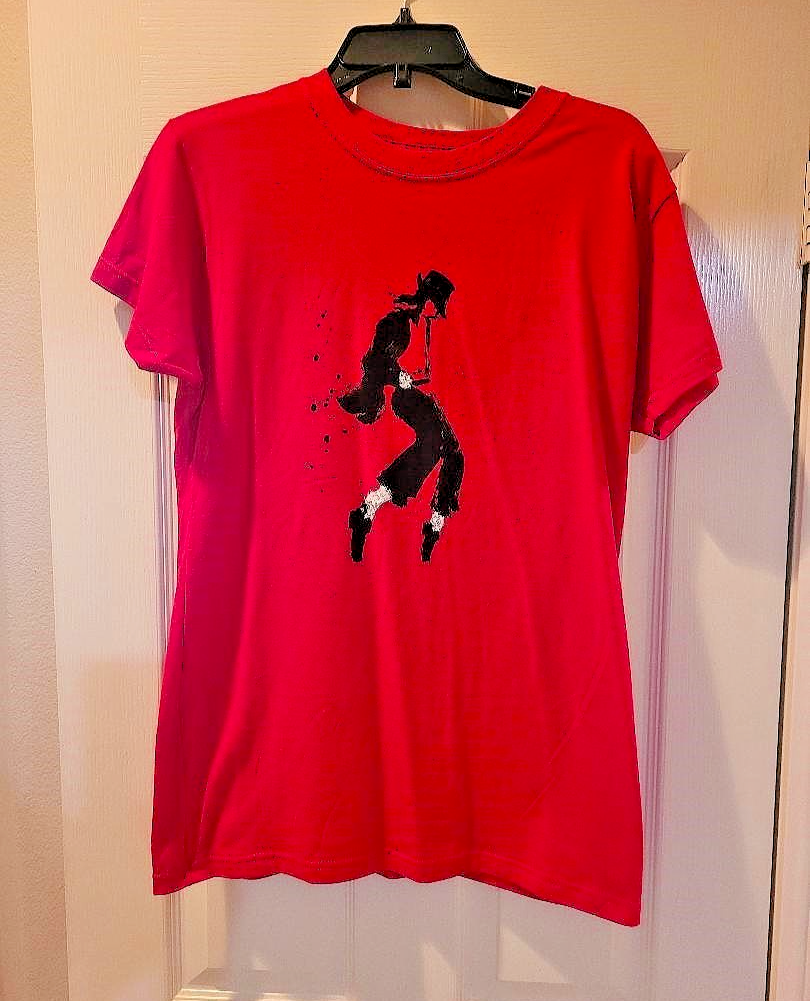 MICHAEL JACKSON MISSES RED T-SHIRT FROM MJ THE MUSICAL SIZE XXL