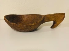 Antique Wooden Scoop Grain Ladle Hand Carved Wood Farmhouse Primitive Rustic 11"