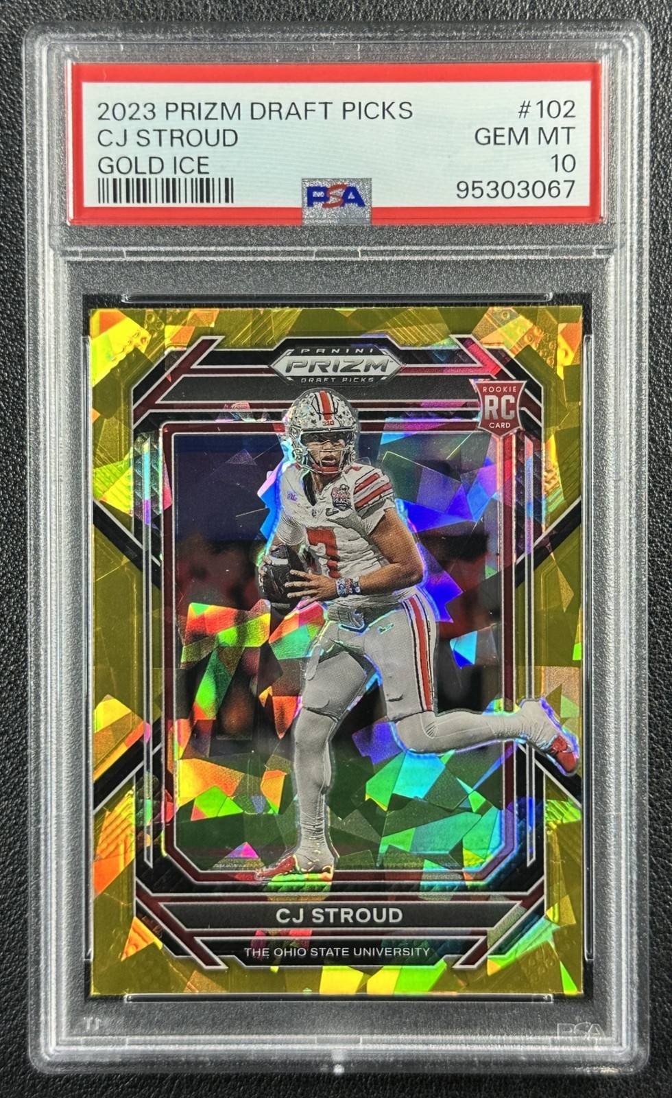 CJ Stroud Panini Prizm Draft Picks #102 Gold Ice