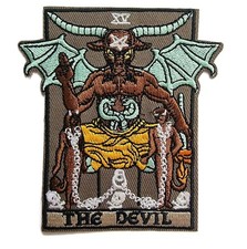 The Devil Magic Tarot Card Steampunk Halloween Goth Patch, Iron/Sew On