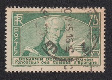 timbre France 1935 Benjamin Delessert Caisse épargne Y&T n°303 75c vert oblitéré