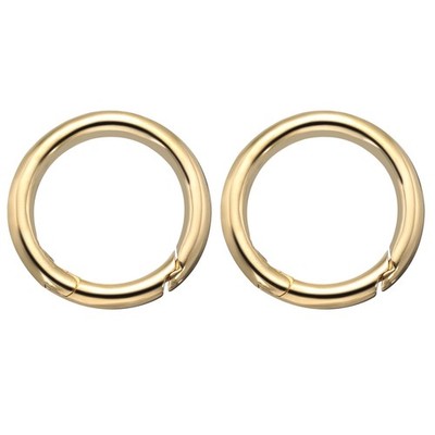 2Pcs 1 1/4'' Brass O Ring Solid Brass Trigger Spring Keyring Buckle Ring Circle