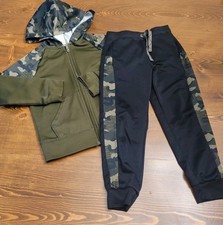 Boys Jumping Beans Size 5 Active Set 2-piece Camo Olive Green Jacket Pants