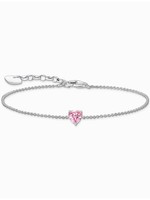 Thomas Sabo A2157-051-9-L19V Silbernes Armband M. Pinkfarbenem Zirkonia Herz