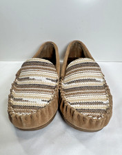 Minnetonka Sophia Slippers Shoes Loafer Leather Slip On Womens Size 7 Taupe Cozy