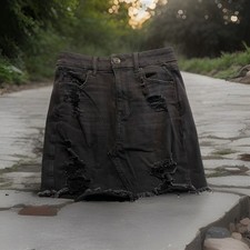 American Eagle Next Level Stretch Distressed Jean Skirt 2