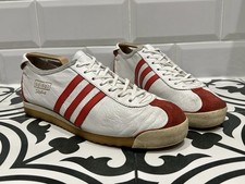 Vintage 2002 Adidas Italia 70s Men’s Slim White Leather Trainers UK Size 9 EU 43