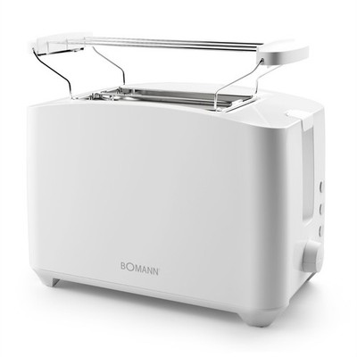 Bomann Toaster TA 6065 CB weiß, 750 W, Brötchenaufsatz, 2 Schlitze, NEU