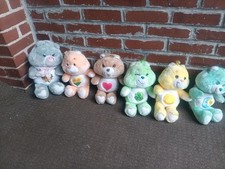 VINTAGE LOT OF 6 1980'S CARE BEARS STUFFED ANIMALS PLUSH TOYS