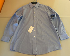 NWT's Roundtree Yorke Gold Label Full Fit Dobby Blue White 16.5 34 Dress Shirt