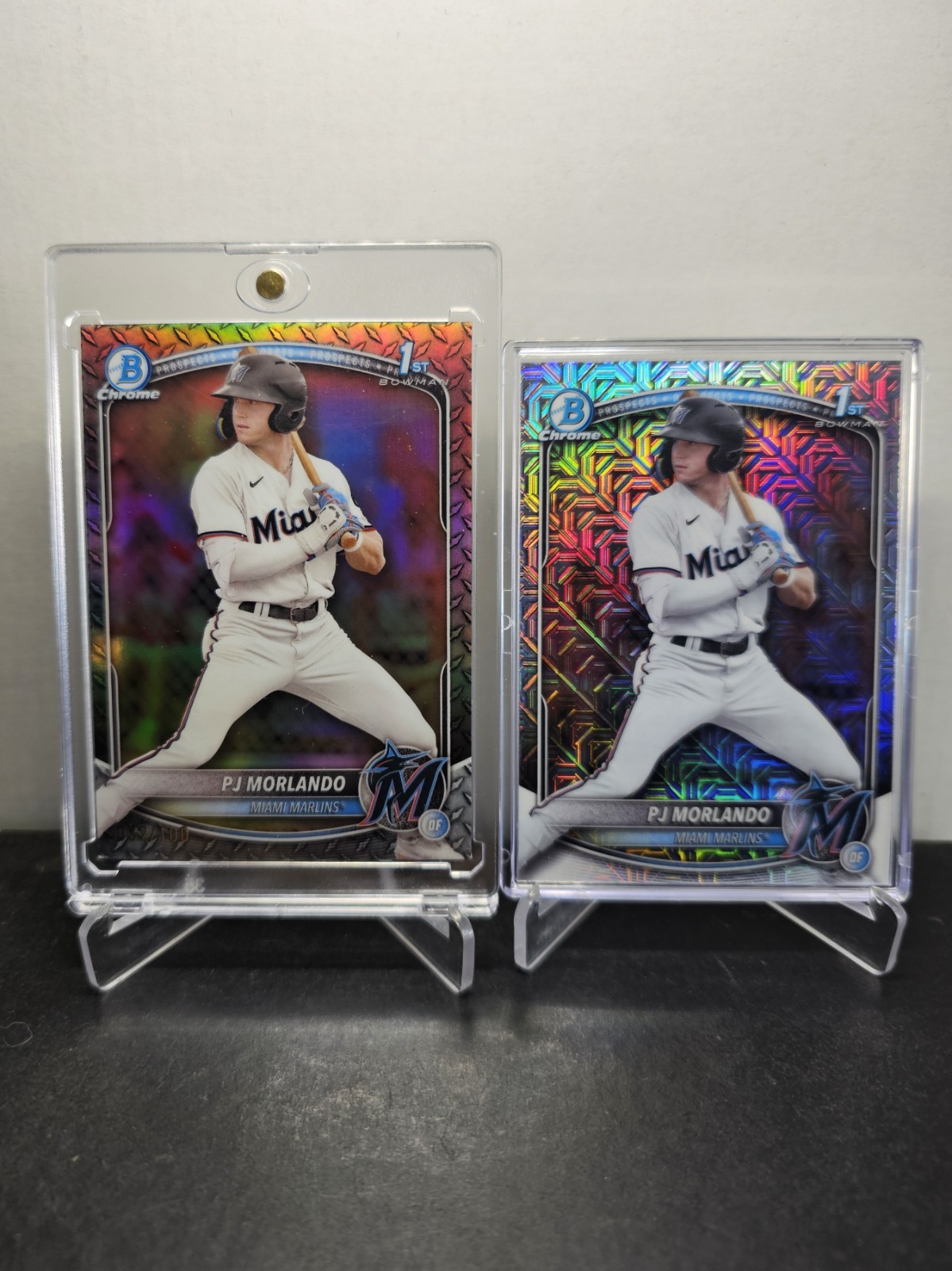 PJ MORLANDO 2025 Bowman Chrome ⚾️ 1st Rookie STEEL METAL REFRACTOR SP #d/100