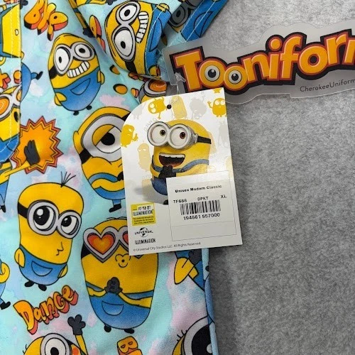 Minions Scrub Top Extra Large Cherokee Tooniforms Despicable Me V Neck - Image 4 of 4