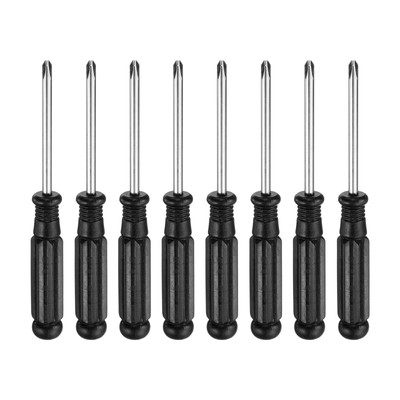 8pcs PH1 Mini Phillips Screwdriver 3.6'' Screwdrivers Carbon Steel, Black