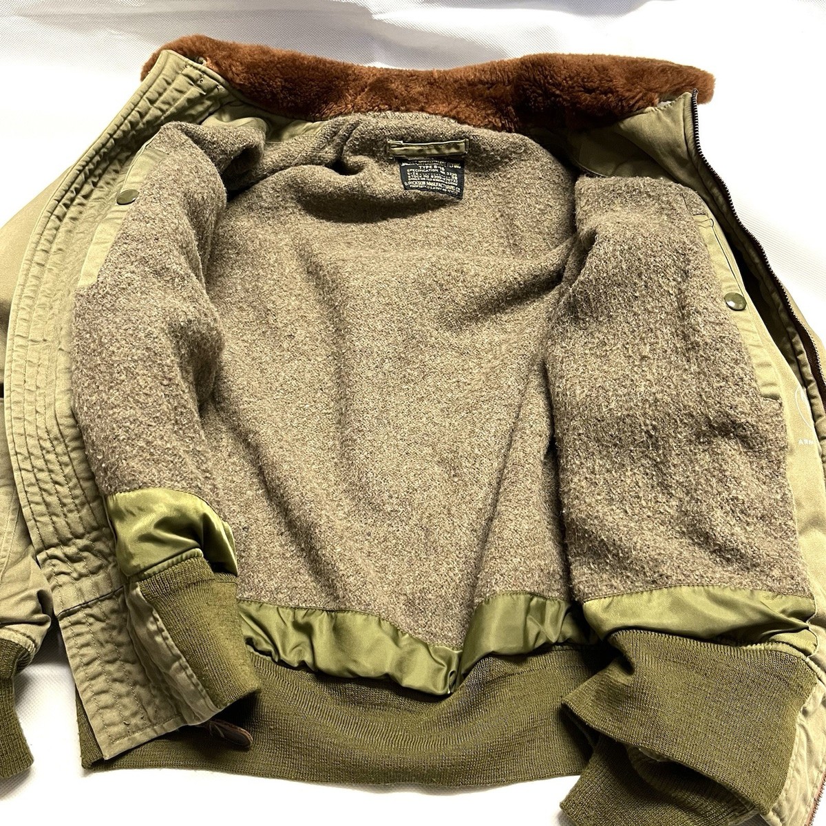 BUZZ RICKSON TYPE B-15 USAF FLIGHT JACKET COTTON 90s OLIVE