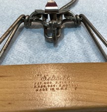 SETWELL Hanger 10" Wooden Wood Pants Skirts Trousers - Clamps - Hanger Vtg.