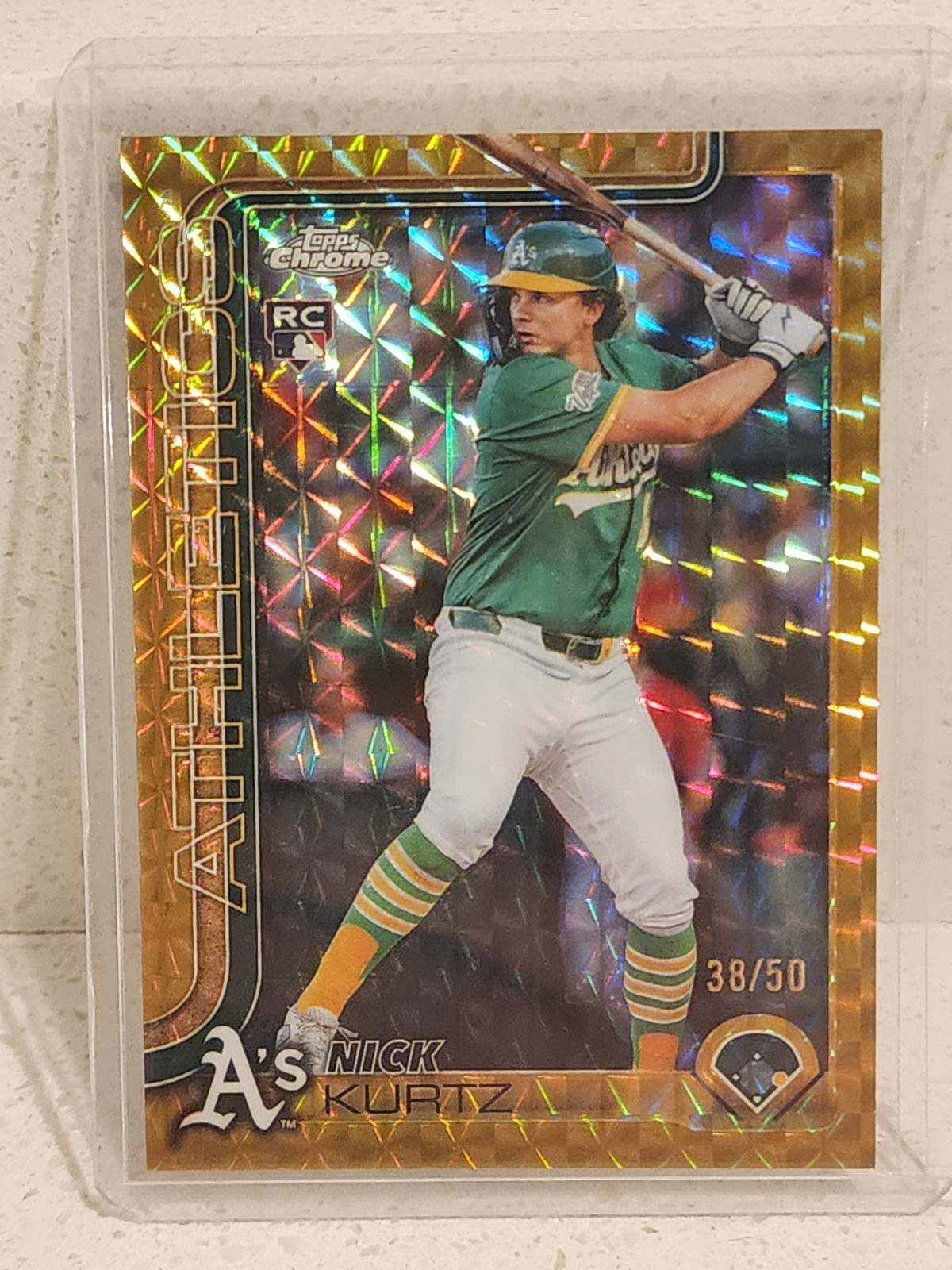 2025 Topps Chrome Update Nick Kurtz Gold Geometric Refractor RC /50 #USC178