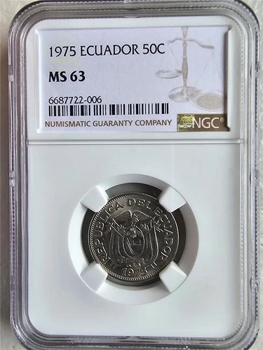 Ecuador 50 Centavos 1975 NGC MS 63