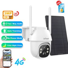 ieGeek 4G LTE Cellular Solar Security Camera Wireless PTZ Outdoor+Sim Card