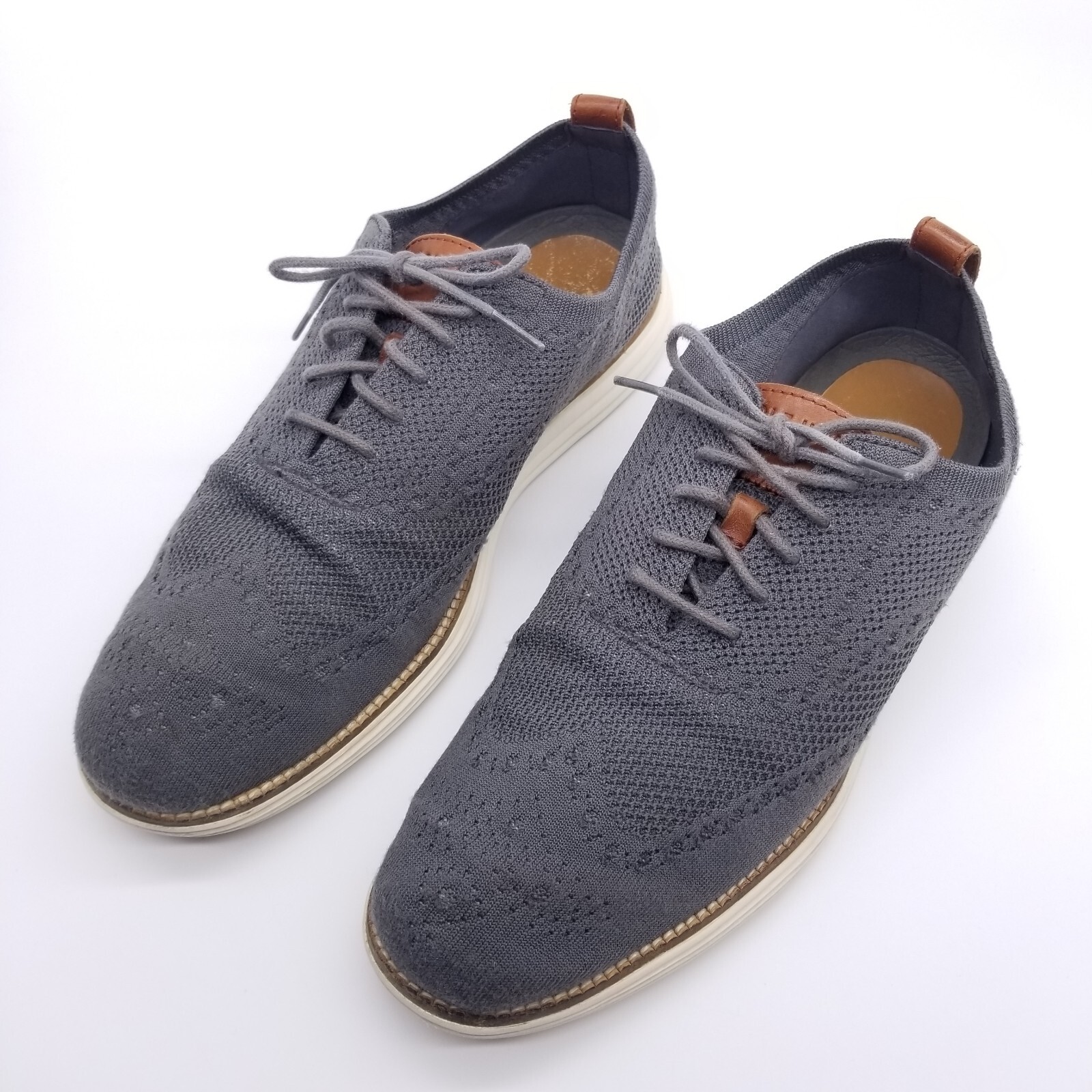 SAOLA Scarpe Cole Haan Oxford da uomo 11 grigie a coda di rondine Stitchlite in maglia