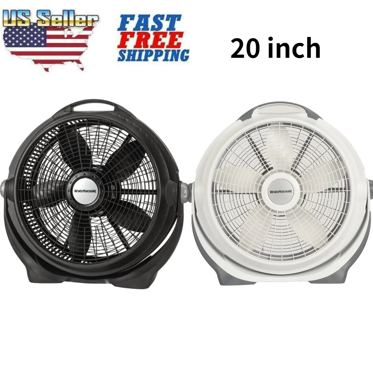 US 20 Air Circulator Wind Machine Floor Fan with Pivoting Head  Gray,3-Speed | eBay