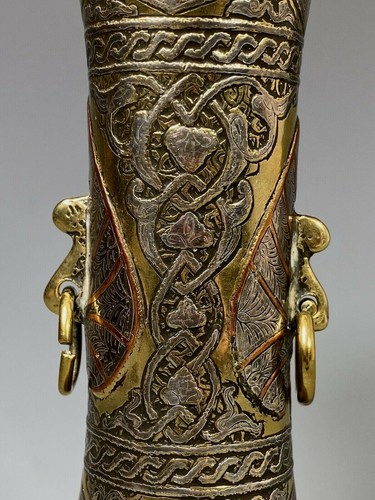 Near Eastern Mamluk Vessel decor Inlay Arabic Script & floral design ca. 1900 - Picture 5 of 12