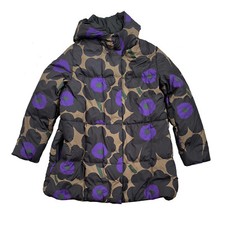 Marimekko Parka Hooded Down Puffer Jacket Gailu Pieni Unikko 2 Zip Front Sz 2xl