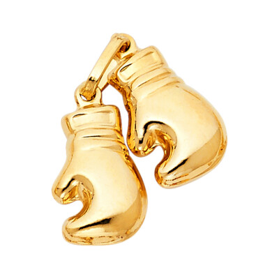 14K Gelbgold Doppel Boxhandschuh Anhänger