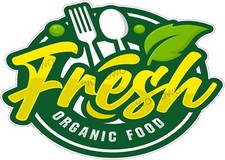 Catering van unit sticker Fresh Organic Food trailer decal hot food cafe 210x145