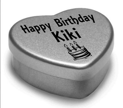 Happy Birthday Kiki Mini Heart Tin Gift Present For Kiki With Chocolates Ebay