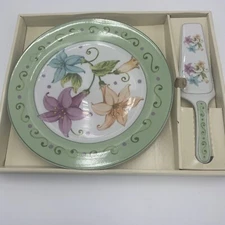 Lilies Porcelain Floral Cake Plate and Server Home Essentials and Beyond