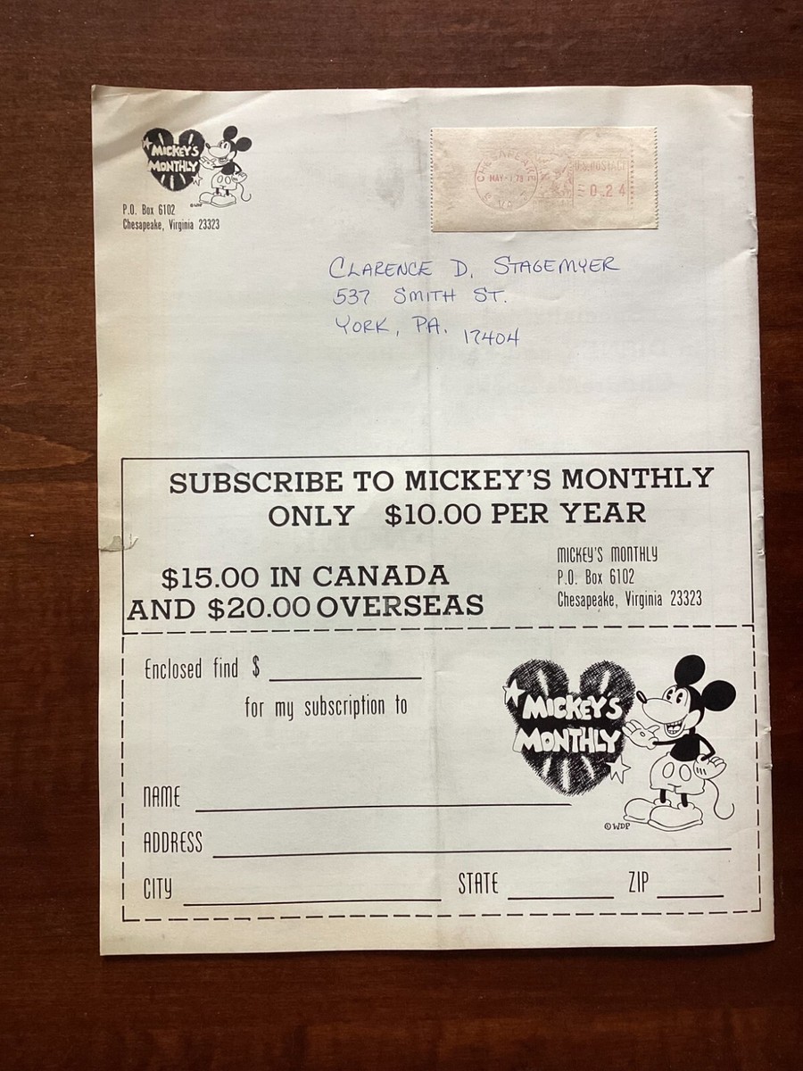 Mickey magazine N° 95 1952年発行 MICKEY'S MONTHLY - June 1978 - UNAUTHORIZED MICKEY MOUSE FANZINE