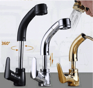 Pull-Out-Spout-Kitchen-Bathroom-Basin-Sink-Mixer-Faucet-Single-Hole-Brass-Taps