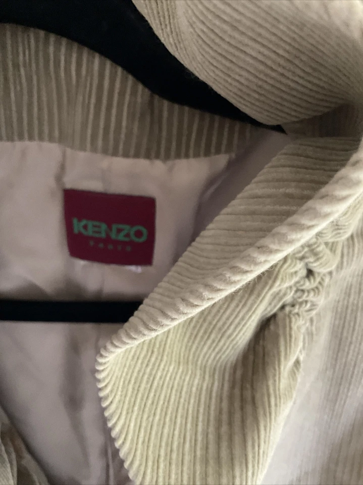 Chaqueta Abrigo KENZO Bronceado Volantes Diseñador Pana Talla 42 Foto 3 de 4