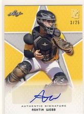 ASHTIN WEBB 2020 Leaf Perfect Game PG Yellow AUTO /25